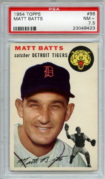 1954 Topps 88 Matt Batts PSA NM+ 7.5