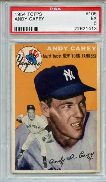 1954 Topps 105 Andy Carey PSA EX 5