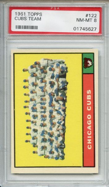 1961 Topps 122 Chicago Cubs Team PSA NM-MT 8