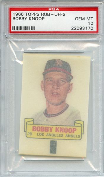 1966 Topps Rub-Offs Bobby Knoop PSA GEM MT 10