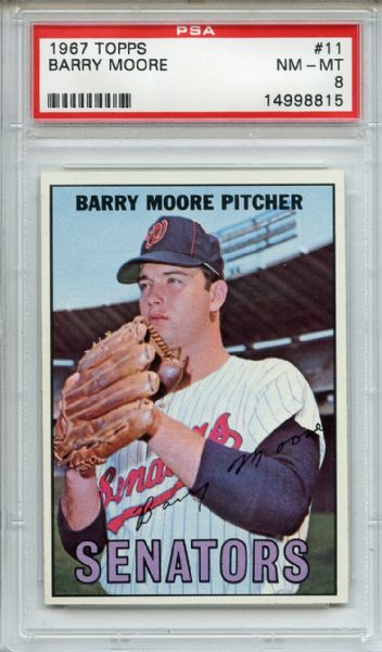 1967 Topps 11 Barry Moore PSA NM-MT 8