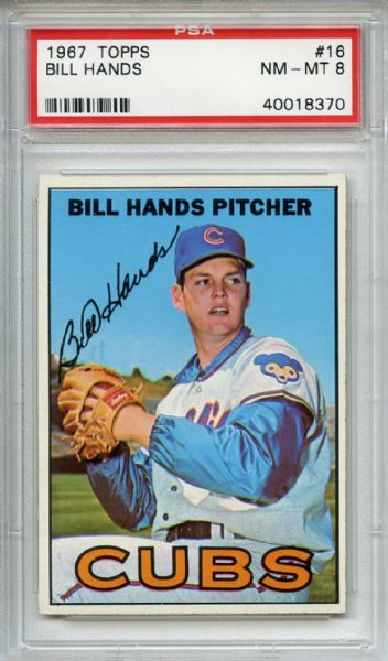 1967 Topps 16 Bill Hands PSA NM-MT 8