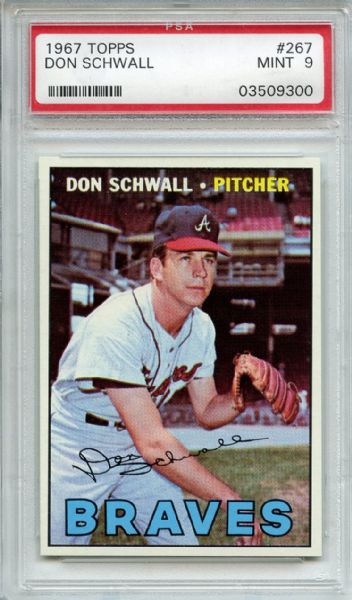 1967 Topps 267 Don Schwall PSA MINT 9