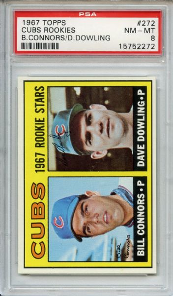 1967 Topps 272 Chicago Cubs Rookies PSA NM-MT 8