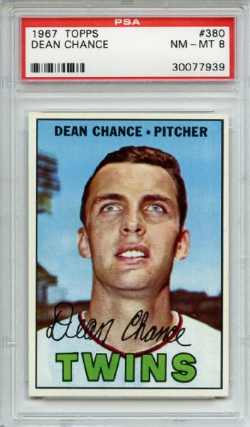 1967 Topps 380 Dean Chance PSA NM-MT 8