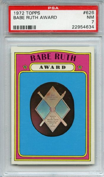 1972 Topps 626 Babe Ruth Award PSA NM 7