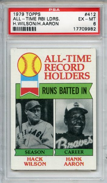 1979 Topps 412 All Time RBI Leaders Wilson Aaron PSA EX-MT 6