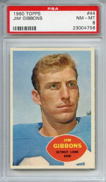 1960 Topps 44 Jim Gibbons PSA NM-MT 8