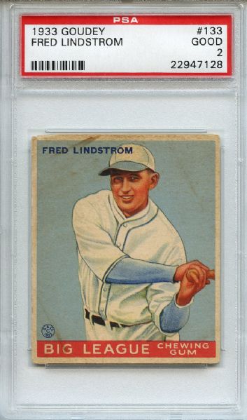 1933 Goudey 133 Fred Lindstrom PSA GOOD 2