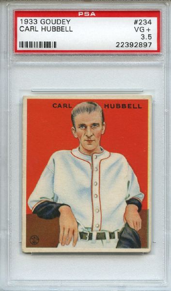 1933 Goudey 234 Carl Hubbell PSA VG+ 3.5