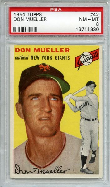 1954 Topps 42 Don Mueller PSA NM-MT 8