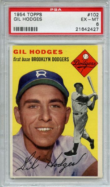 1954 Topps 102 Gil Hodges PSA EX-MT 6