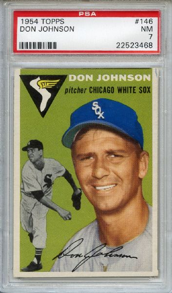 1954 Topps 146 Don Johnson PSA NM 7