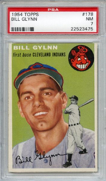 1954 Topps 178 Bill Glynn PSA NM 7