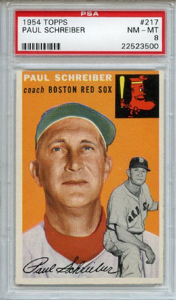 1954 Topps 217 Paul Schreiber PSA NM-MT 8