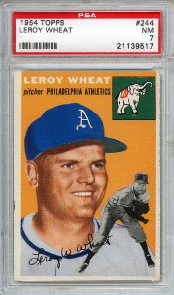 1954 Topps 244 Leroy Wheat PSA NM 7
