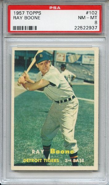 1957 Topps 108 Ray Boone PSA NM-MT 8