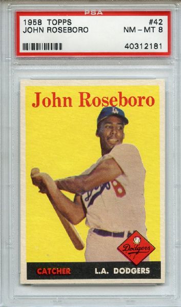 1958 Topps 42 John Roseboro PSA NM-MT 8