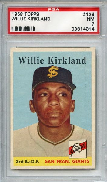 1958 Topps 128 Willie Kirkland PSA NM 7