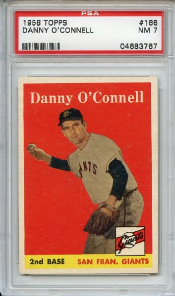 1958 Topps 166 Danny O'Connell PSA NM 7
