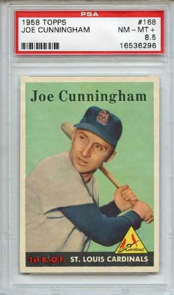 1958 Topps 168 Joe Cunningham PSA NM-MT+ 8.5