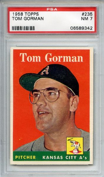 1958 Topps 235 Tom Gorman PSA NM 7