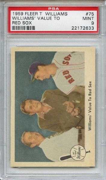 1959 Fleer 75 Ted Williams to the Red Sox PSA MINT 9