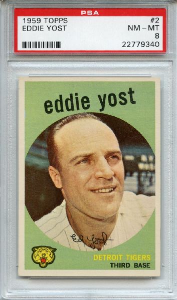 1959 Topps 2 Eddie Yost PSA NM-MT 8
