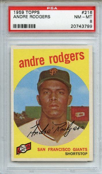 1959 Topps 216 Andre Rodgers PSA NM-MT 8