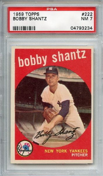 1959 Topps 222 Bobby Shantz PSA NM 7