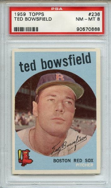 1959 Topps 236 Ted Bowsfield PSA NM-MT 8