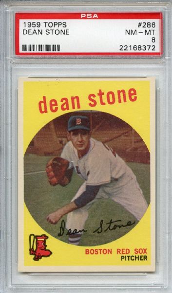 1959 Topps 286 Dean Stone PSA NM-MT 8