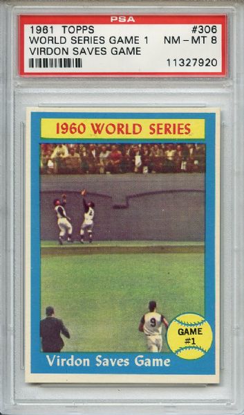 1961 Topps 306 World Series Game 1 Virdon PSA NM-MT 8