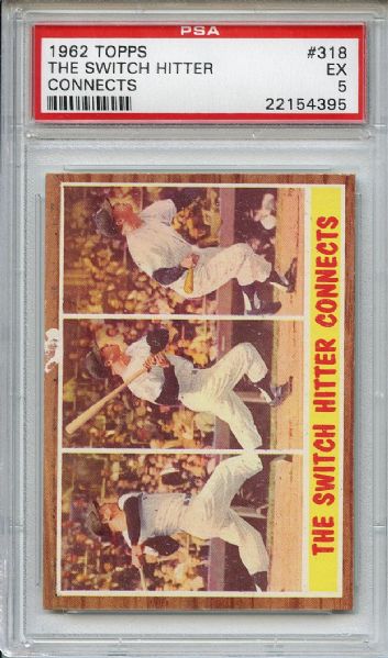 1962 Topps 318 Mickey Mantle in Action PSA EX 5