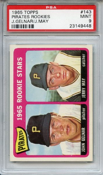 1965 Topps 143 Pittsburgh Pirates Rookies PSA MINT 9