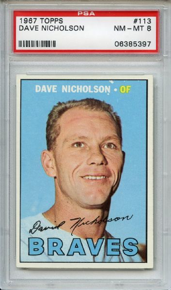 1967 Topps 113 Dave Nicholson PSA NM-MT 8