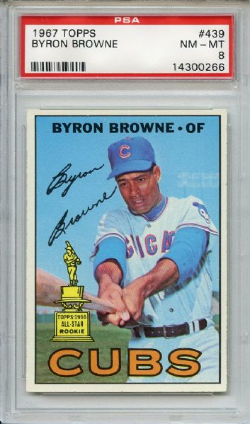 1967 Topps 439 Byron Browne PSA NM-MT 8