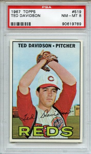 1967 Topps 519 Ted Davidson PSA NM-MT 8