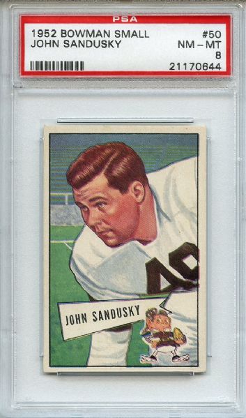 1952 Bowman Small 50 John Sandusky PSA NM-MT 8