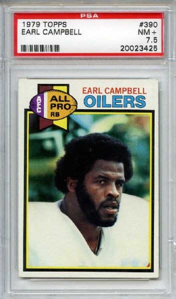 1979 Topps 390 Earl Campbell RC PSA NM+ 7.5