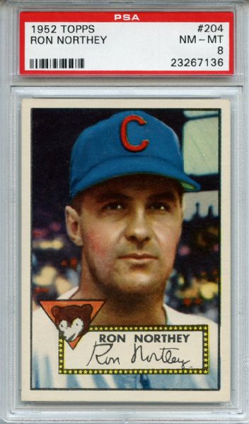 1952 Topps 204 Ron Northey PSA NM-MT 8
