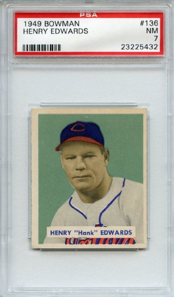 1949 Bowman 136 Henry Edwards PSA NM 7