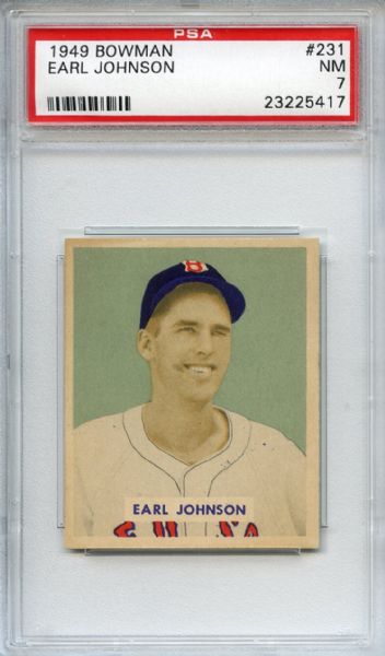 1949 Bowman 231 Earl Johnson PSA NM 7