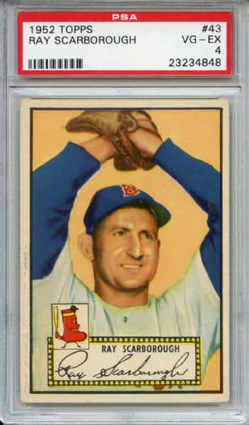 1952 Topps 43 Ray Scarborough Red Back PSA VG-EX 4