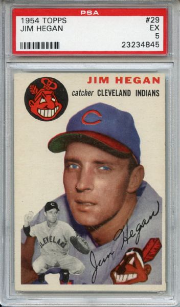 1954 Topps 29 Jim Hegan PSA EX 5