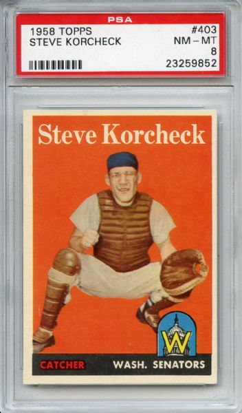 1958 Topps 403 Steve Korcheck PSA NM-MT 8
