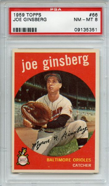 1959 Topps 66 Joe Ginsberg PSA NM-MT 8