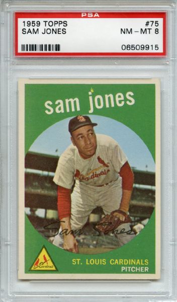 1959 Topps 75 Sam Jones PSA NM-MT 8