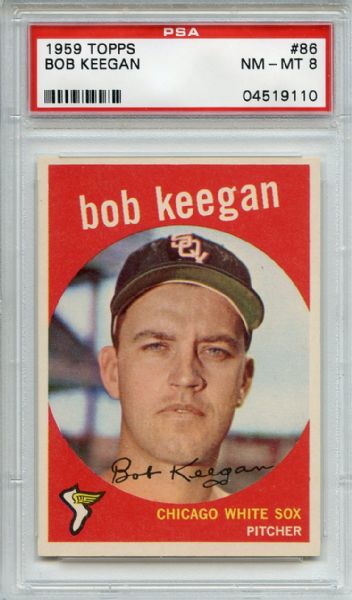 1959 Topps 86 Bob Keegan PSA NM-MT 8