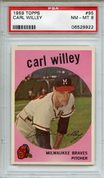 1959 Topps 95 Carl Willey PSA NM-MT 8
